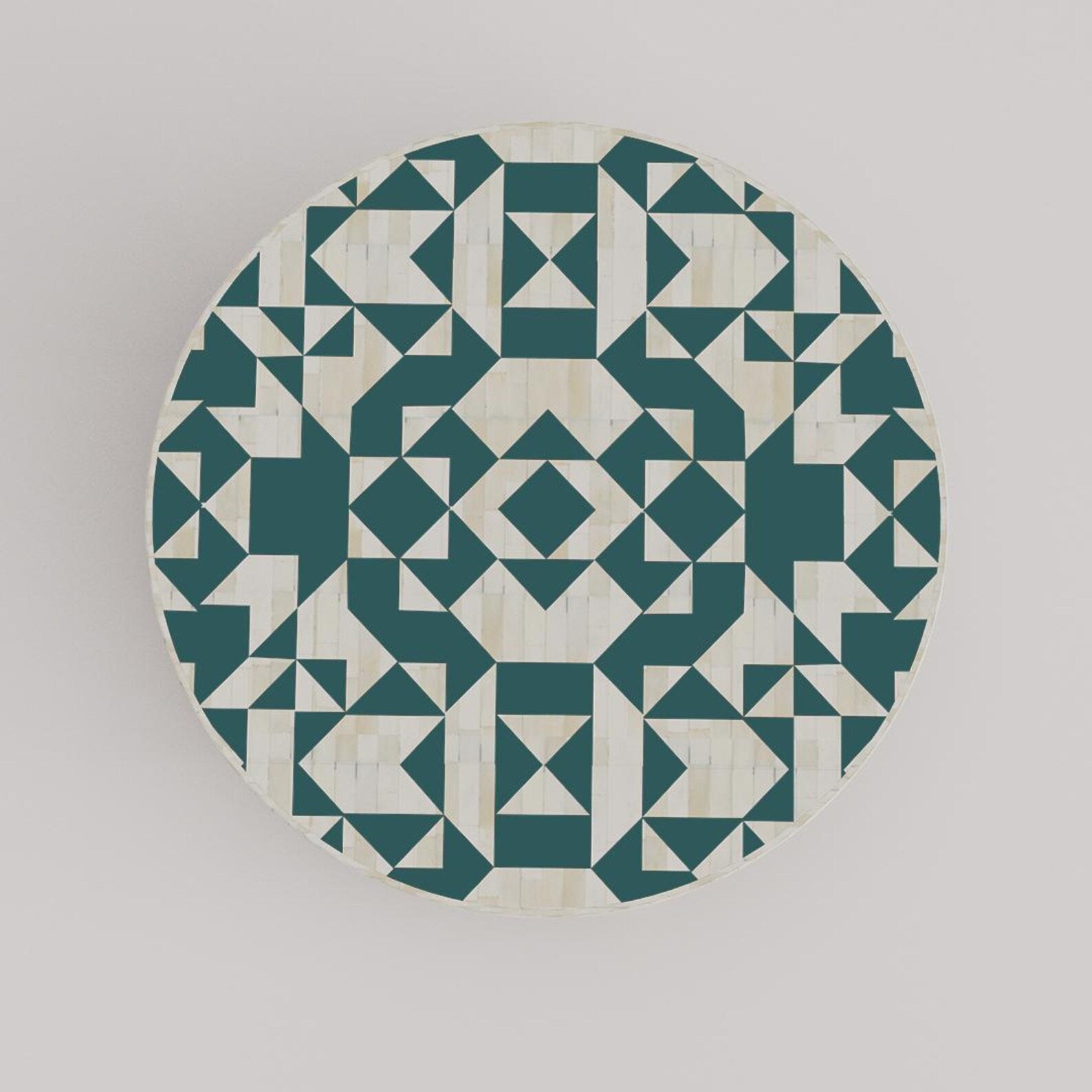 Bone Inlay Coffee Table Handmade | Modern Geometric Resin Accent Table | Stylish Designer Inlay Table for Home Décor