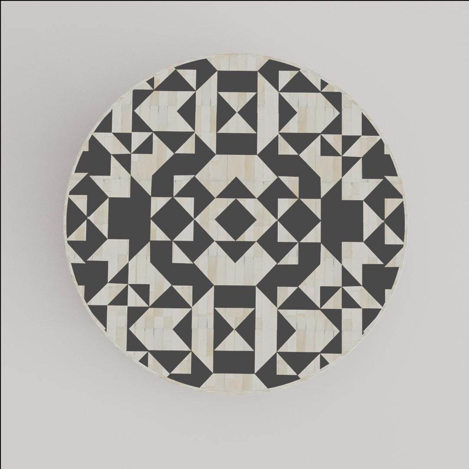 Bone Inlay Coffee Table Handmade | Modern Geometric Resin Accent Table | Stylish Designer Inlay Table for Home Décor