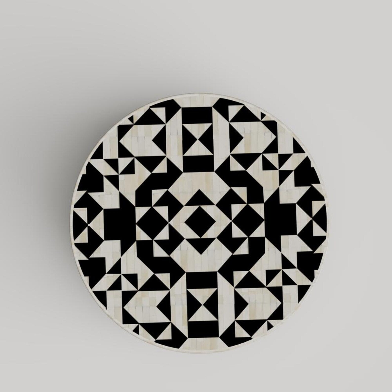 Bone Inlay Coffee Table Handmade | Modern Geometric Resin Accent Table | Stylish Designer Inlay Table for Home Décor