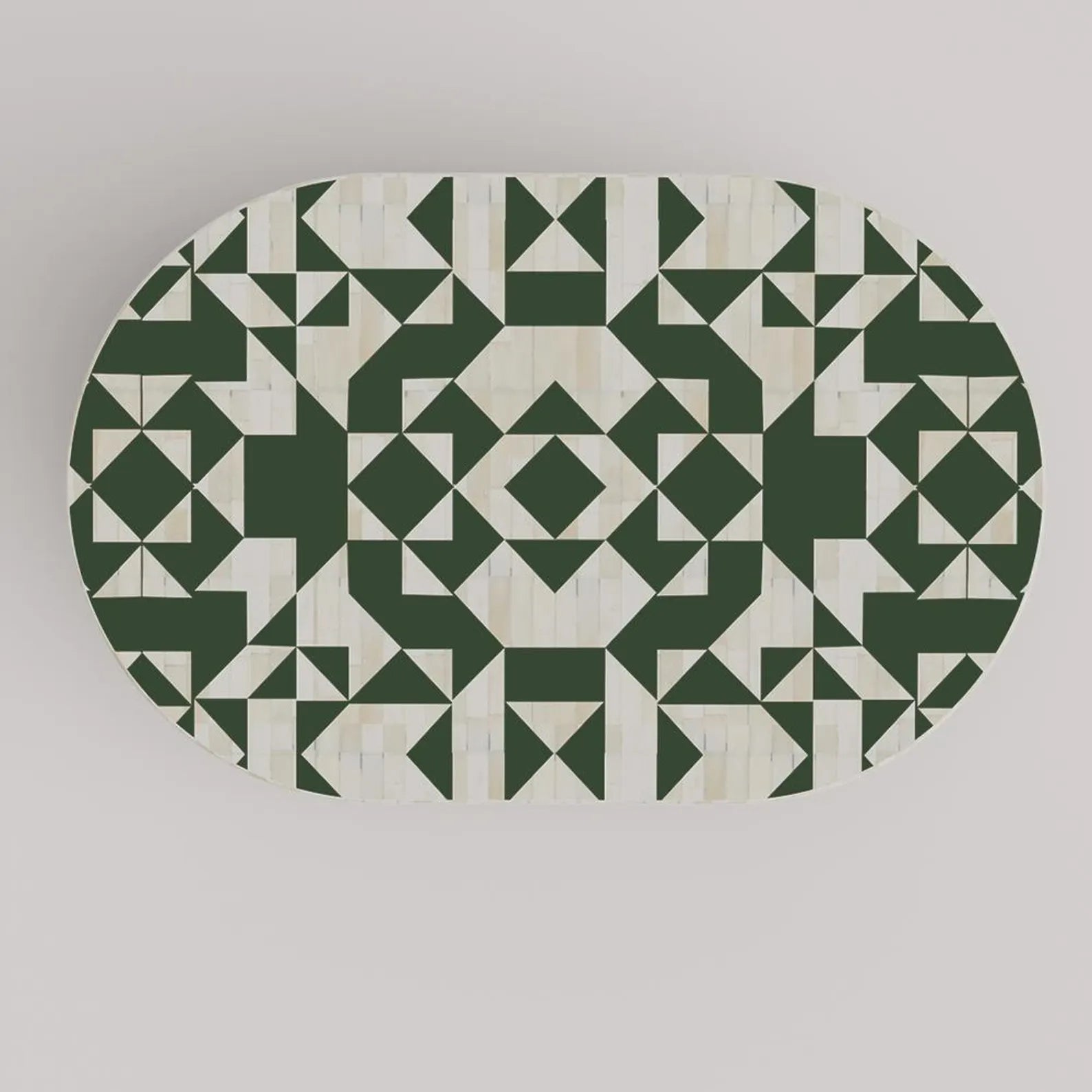 Handmade Bone Inlay Coffee Table | Oval Resin Decorative Table for Home Decor | Luxury Inlay Accent Furniture