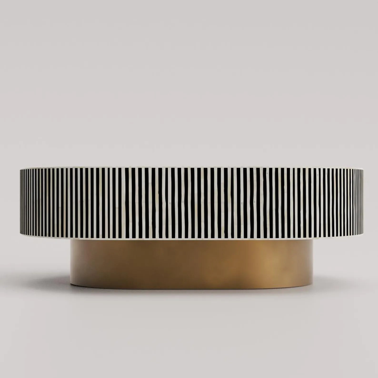 Handmade Bone Inlay Coffee Table | Oval Resin Decorative Table for Home Decor | Luxury Inlay Accent Furniture