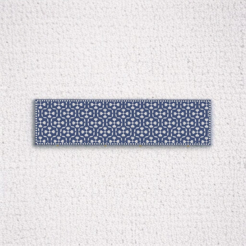 Blue Floral Resin Bone Inlay Cabinet | Handmade Decorative Sideboard for Living Room & Dining | Premium Inlay Furniture