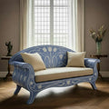 Bone Inlay Sofa | Curved Wooden Couch with Handmade Inlay Work | Luxury Designer Furniture for Living Room & Home Décor