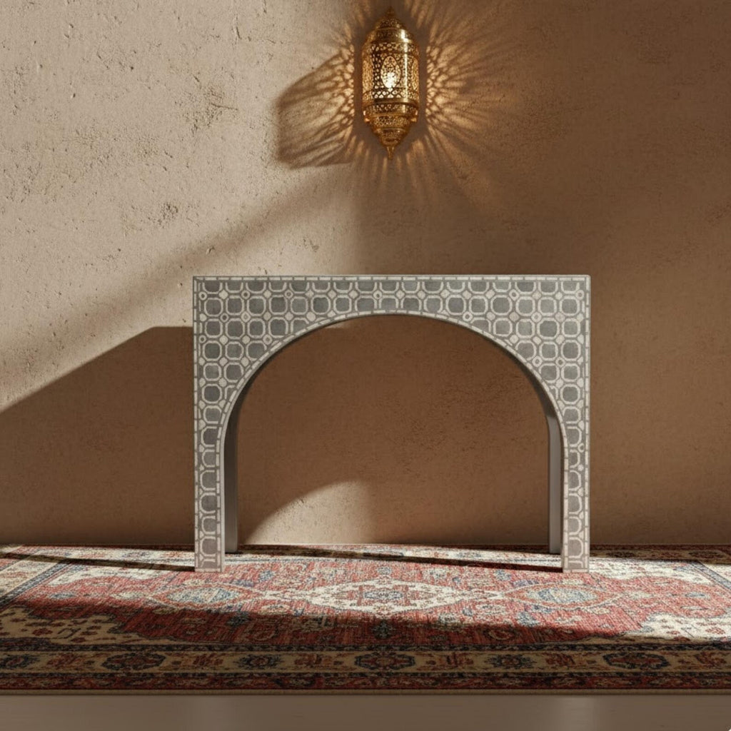 Red Bone Inlay Handmade Console Table | Stylish Decorative Entry Table for Modern Homes | Artisan Bone Inlay Furniture Piece