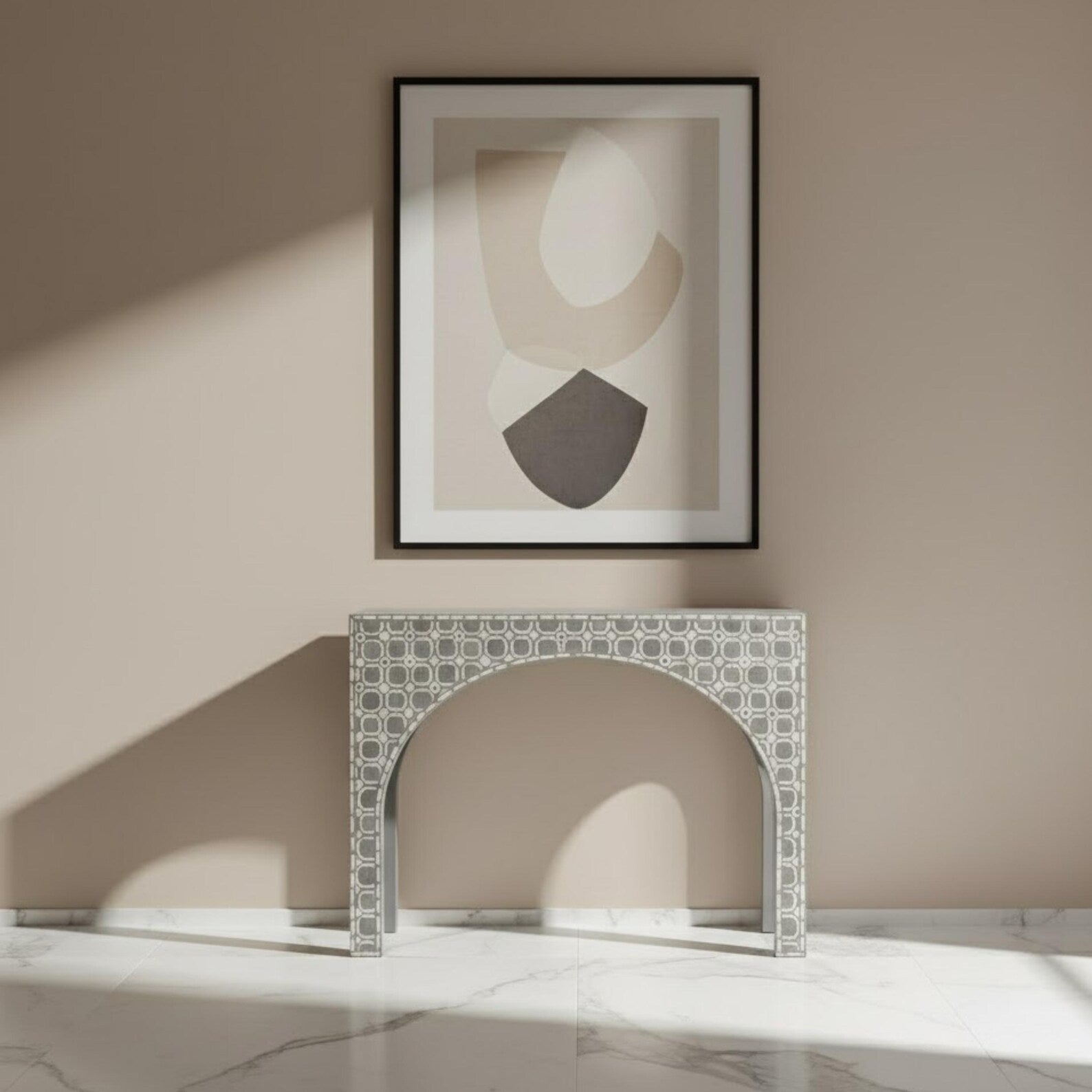 Red Bone Inlay Handmade Console Table | Stylish Decorative Entry Table for Modern Homes | Artisan Bone Inlay Furniture Piece