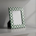 Mother of Pearl Inlay Photo Frame | Green Resin Geometric Frame | Handmade Home Decor