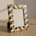Wood & Resin Photo Frame | Geometric Pattern Picture Frame | Handmade Home Decor