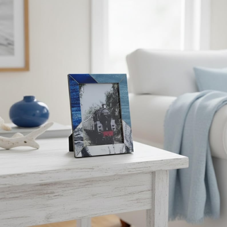 Handmade Resin Photo Frame | Modern Tabletop Picture Frame for Home & Office Décor