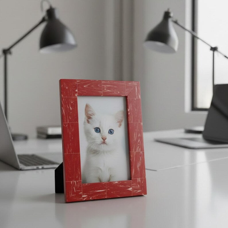 Handmade Resin Photo Frame | Modern Tabletop Picture Frame for Home & Office