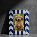 Bone Inlay & Resin Photo Frame | Blue Chevron Picture Frame | Handmade Home Décor