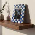 Handmade Blue Resin Inlay Photo Frame | Modern Checkered Picture Frame for Home Décor