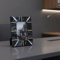 Handmade Resin & Brass Photo Frame | Modern Luxury Tabletop Decor | Elegant Home Decor