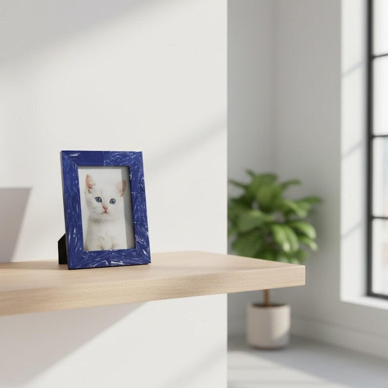 Handmade Resin Photo Frame | Modern Tabletop Picture Frame for Home & Office