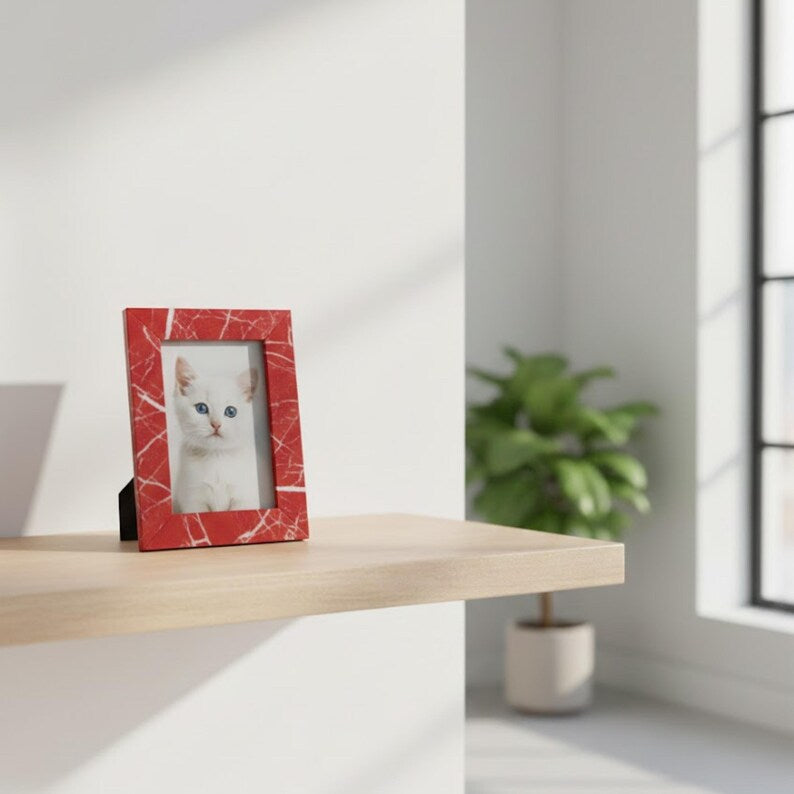 Handmade Resin Photo Frame | Modern Tabletop Picture Frame for Home & Office