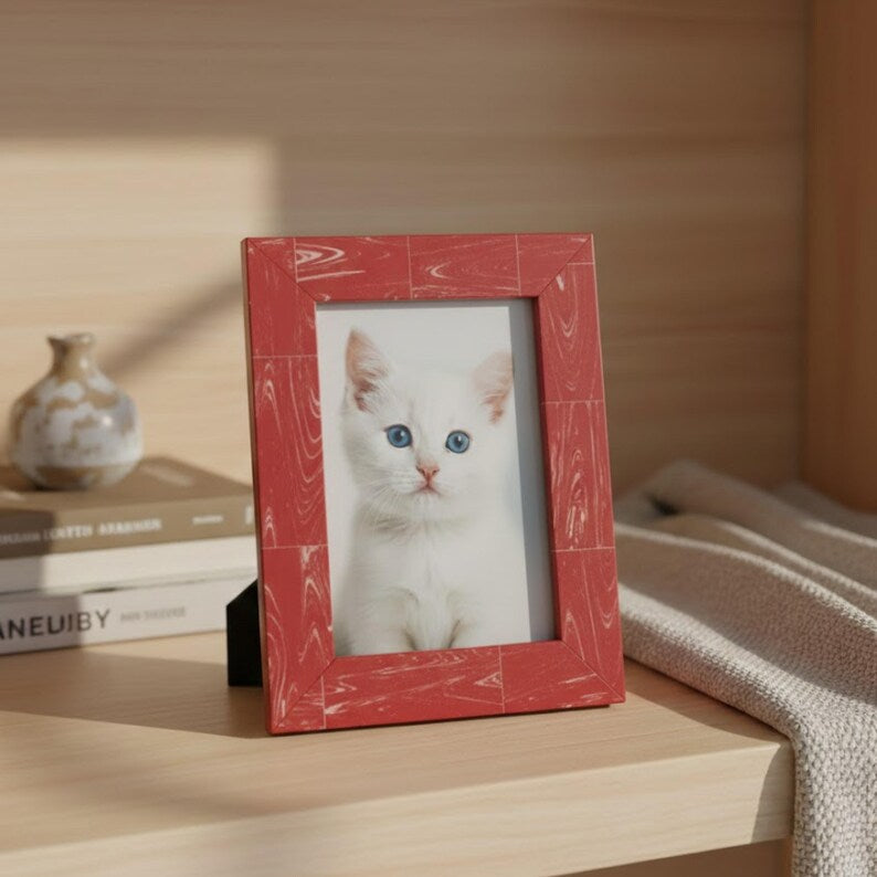 Handmade Resin Photo Frame | Modern Tabletop Picture Frame for Home & Office