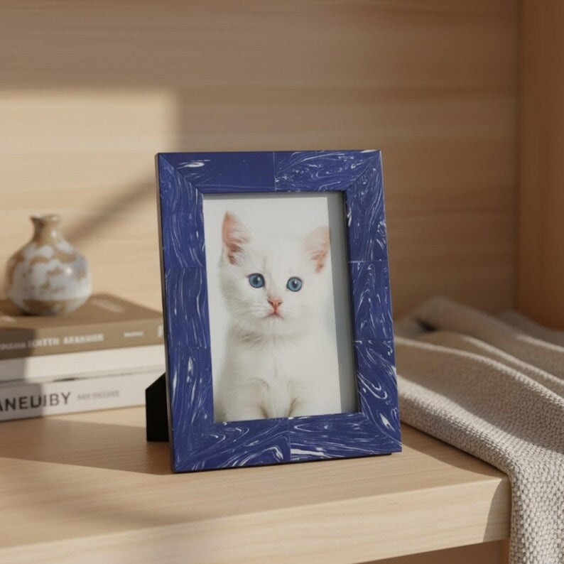Handmade Resin Photo Frame | Modern Tabletop Picture Frame for Home & Office