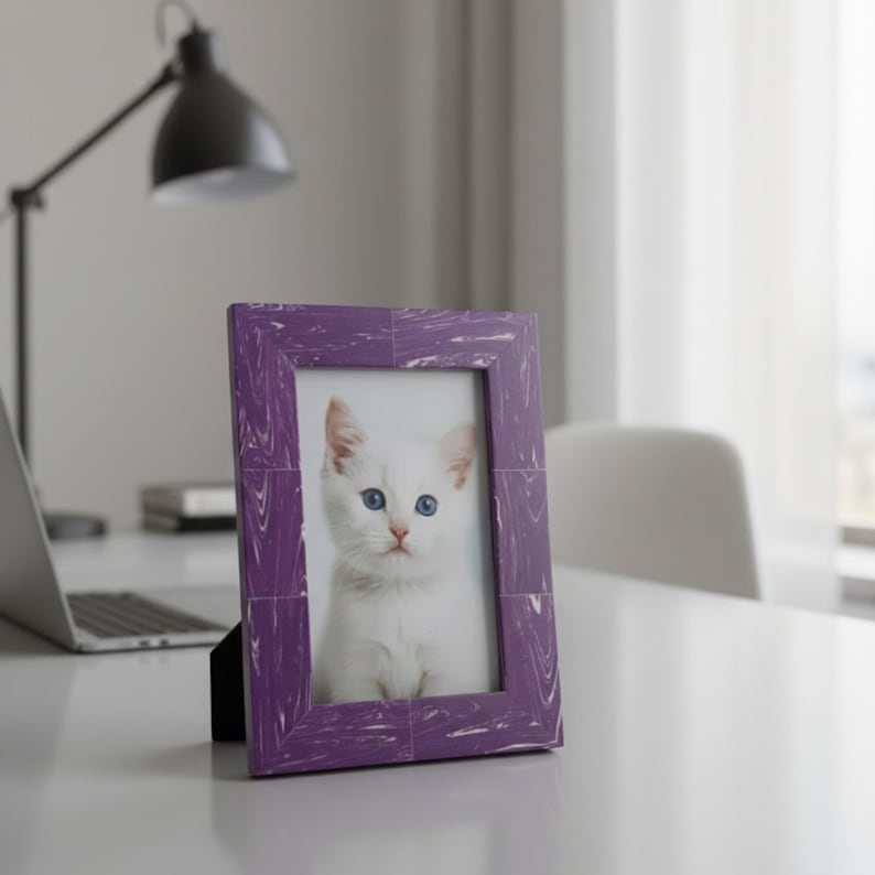 Handmade Resin Photo Frame | Modern Tabletop Picture Frame for Home & Office