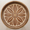 Handmade Mango Wood Side Table | Round Boho Accent Table, 18" Height