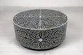 Mother of Pearl Inlay Resin Coffee Table | Floral Design Luxury Center Table | Handcrafted Decorative Living Room Furniture