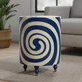 Handcrafted Bone Inlay End Table | Resin Spiral Boho Decor Side Table | Indian Accent Furniture for Home & Office