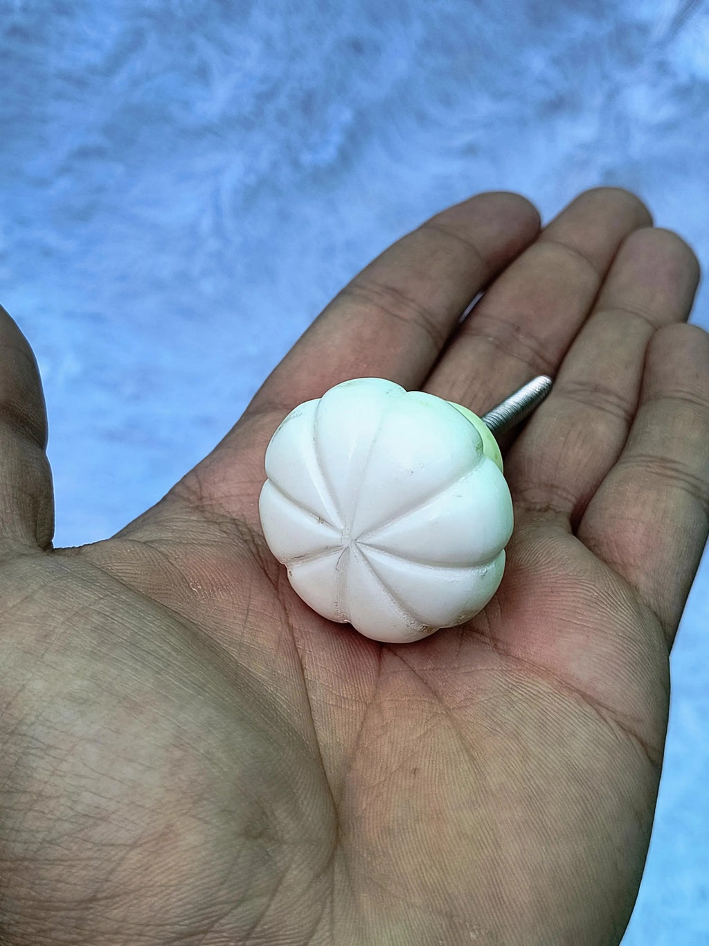 Carved Bone Knob Handmade | Round Bone Drawer Pull for Cabinets, Dressers & Kitchen | Boho Style Furniture Hardware Décor