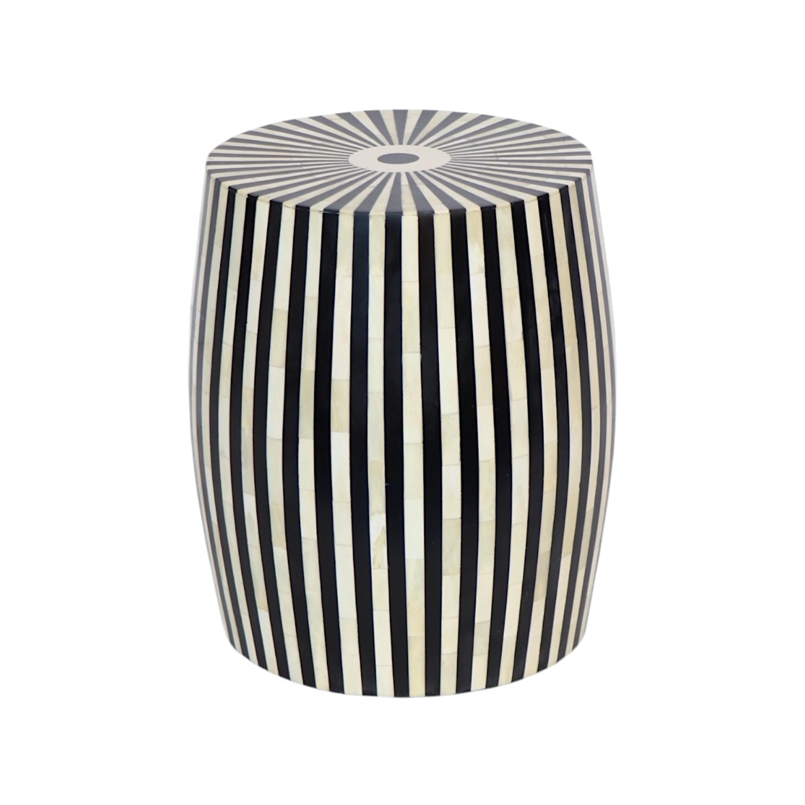 Bone Inlay End Table with Geometric Resin Design | Handmade Side Table for Living Room, Bedroom, & Home Decor | Luxury Indian Furniture