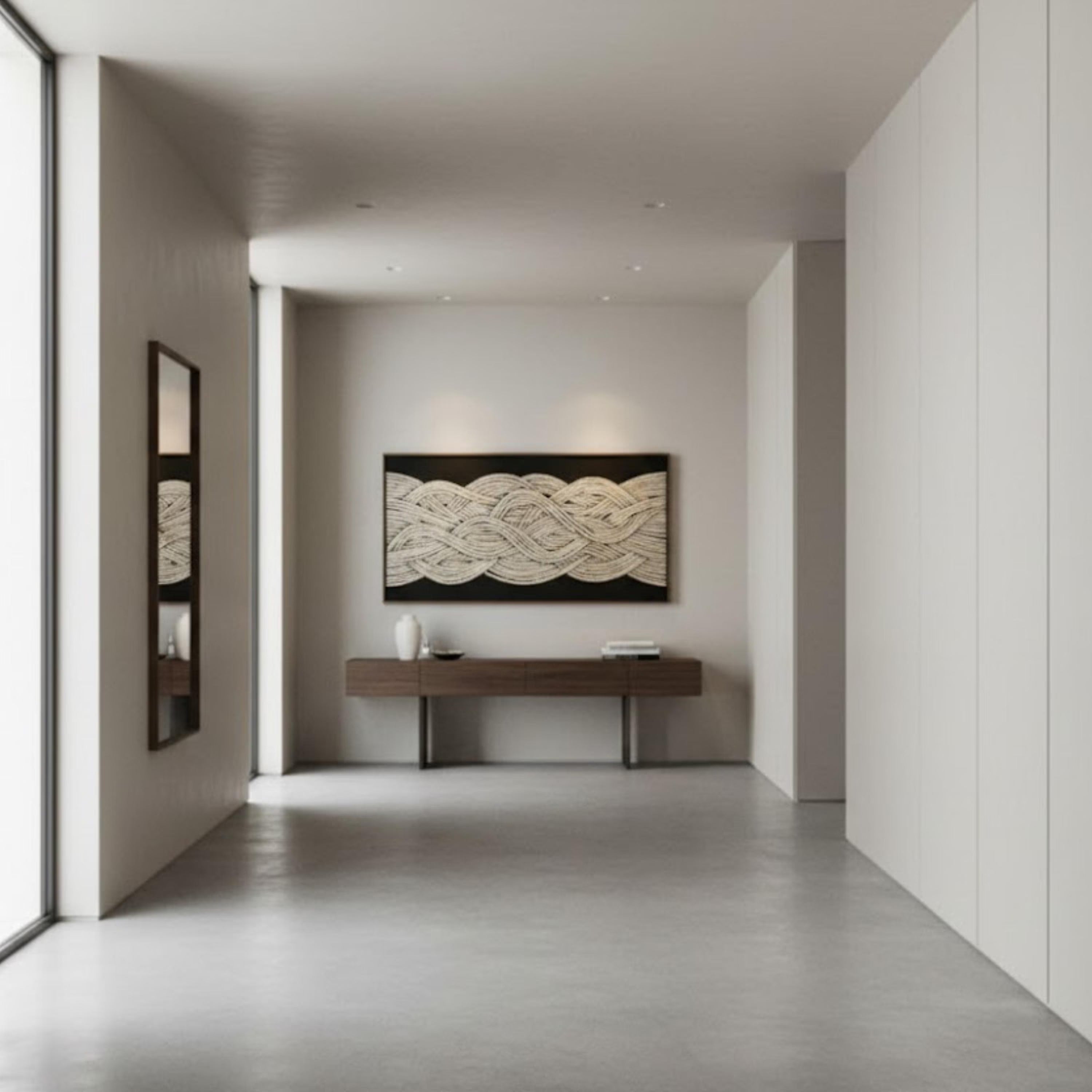 Handmade Bone Inlay Braided Wall Art Panel | Elegant Resin Decorative Decor for Modern Living Rooms, Bedrooms, Entryways & Accent Walls