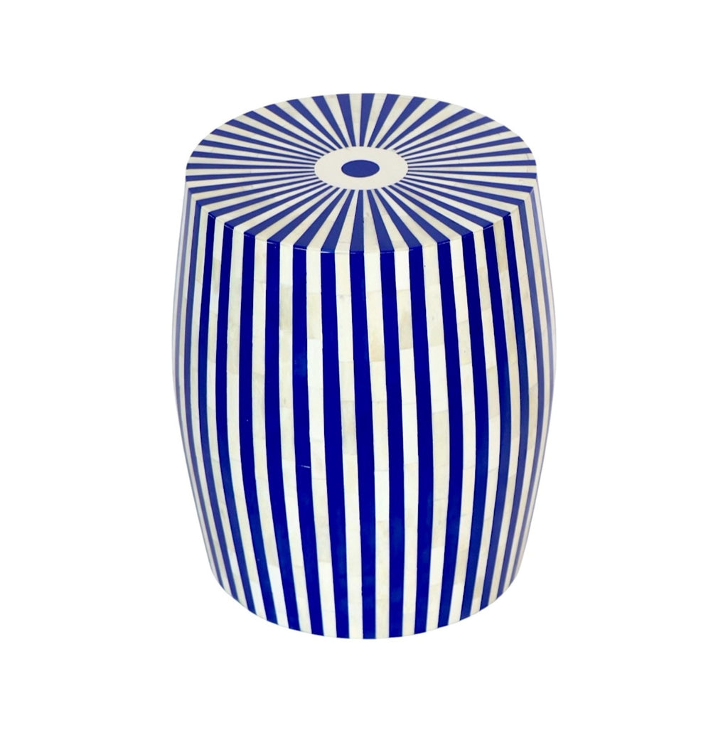 Bone Inlay End Table with Geometric Resin Design | Handmade Side Table for Living Room, Bedroom, & Home Decor | Luxury Indian Furniture