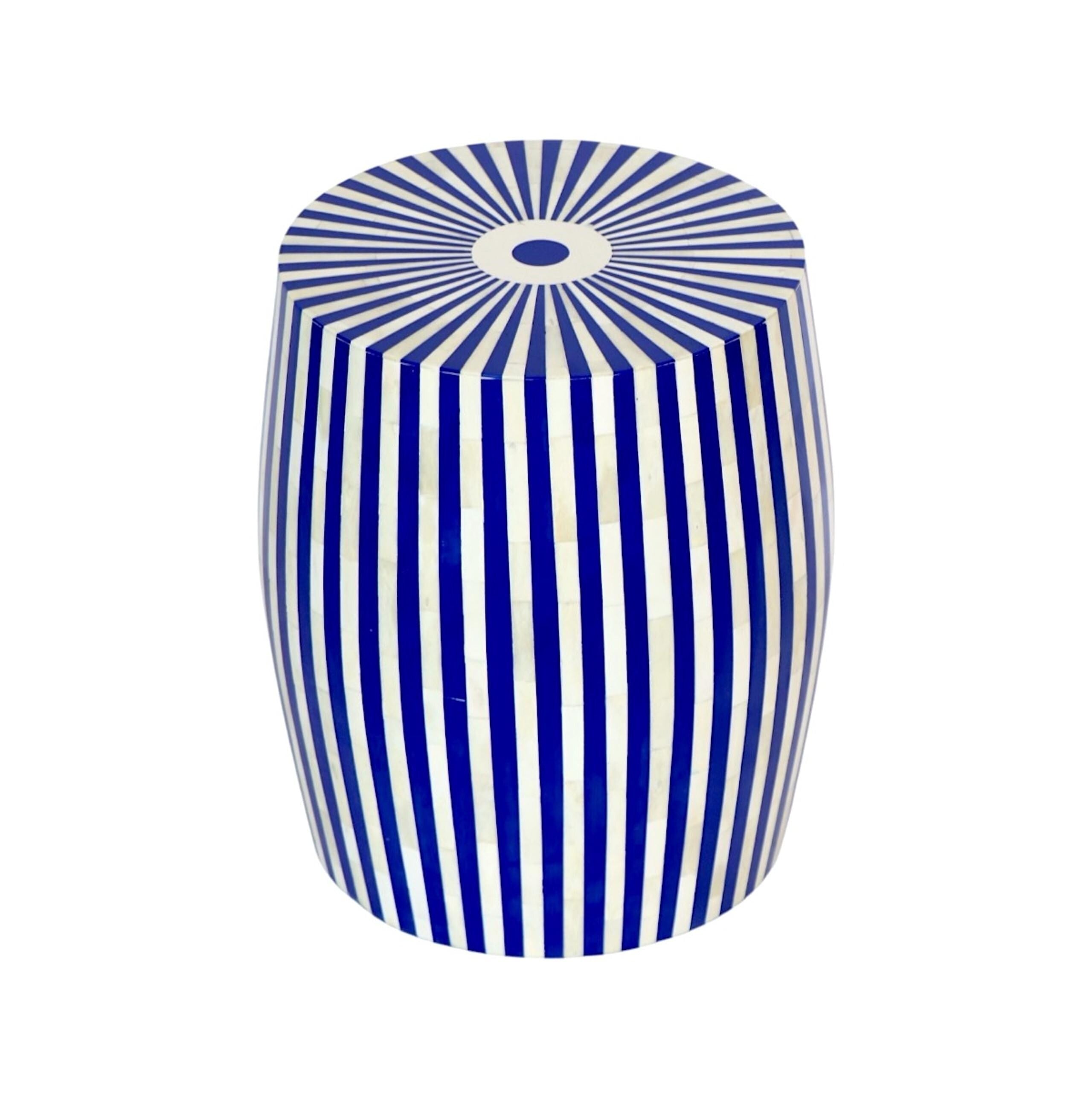 Bone Inlay End Table with Geometric Resin Design | Handmade Side Table for Living Room, Bedroom, & Home Decor | Luxury Indian Furniture