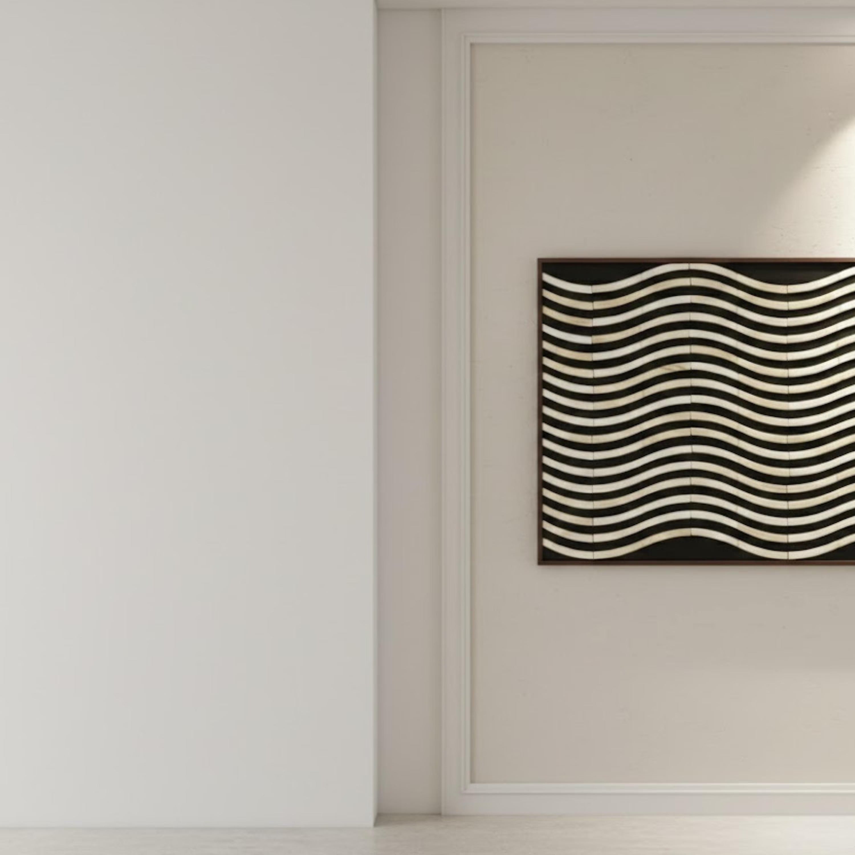 Large Bone Inlay Wave Wall Panel – Handmade 50×24 Resin Artwork for Elegant Home Décor, Modern Minimalist & Coastal Style Spaces