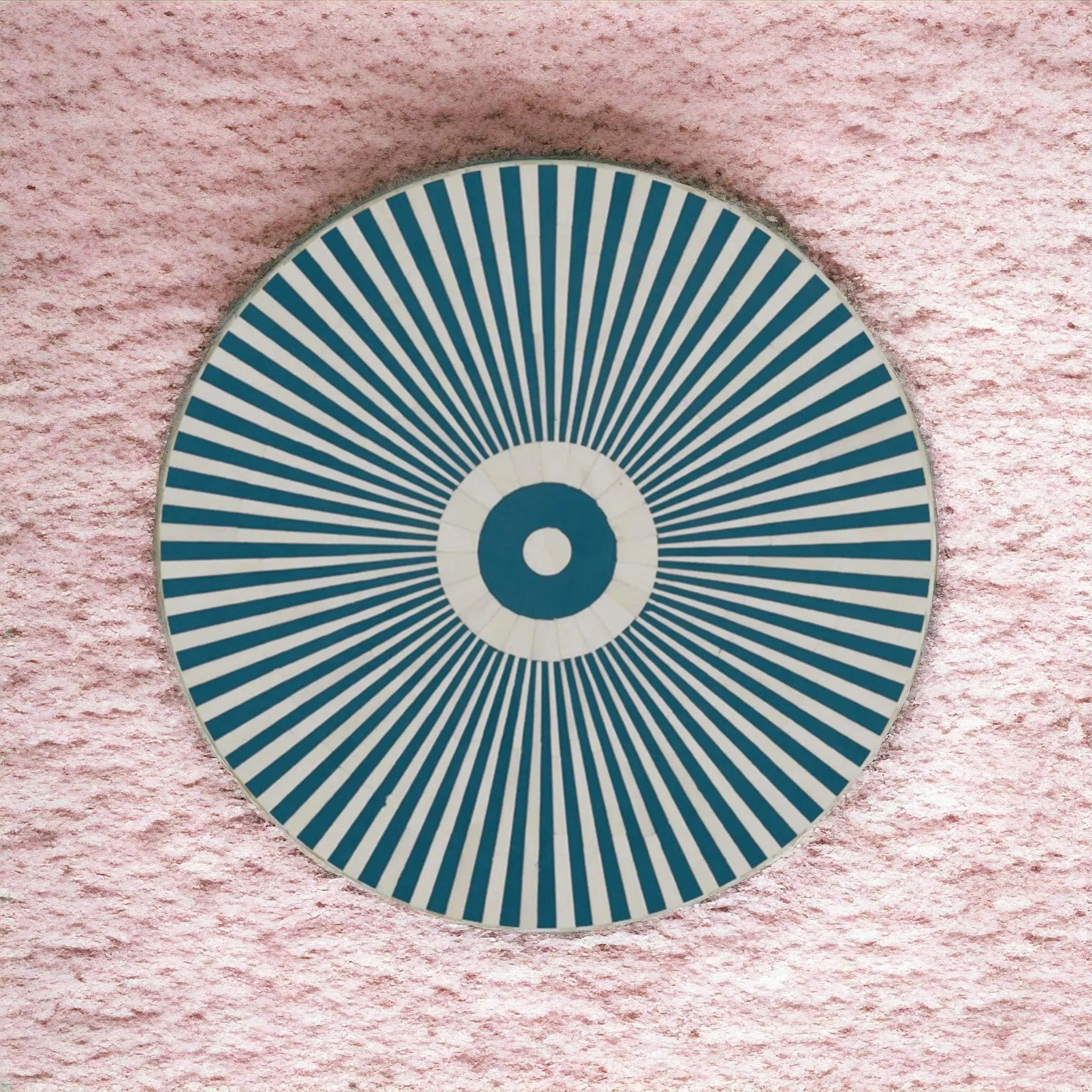 Luxury Handmade Bone Inlay Coffee Table | Geometric Black & White Accent Table | Artistic Inlay Furniture for Home Décor