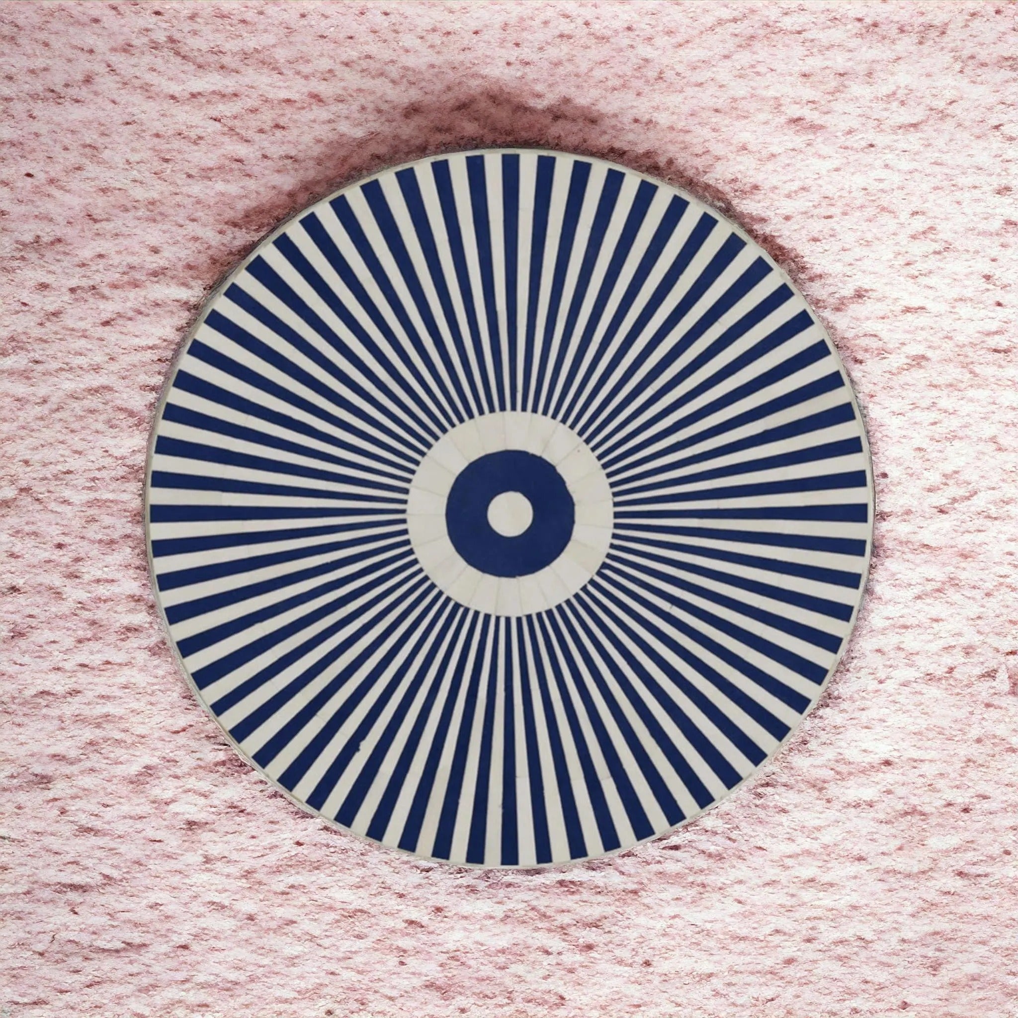 Luxury Handmade Bone Inlay Coffee Table | Geometric Black & White Accent Table | Artistic Inlay Furniture for Home Décor