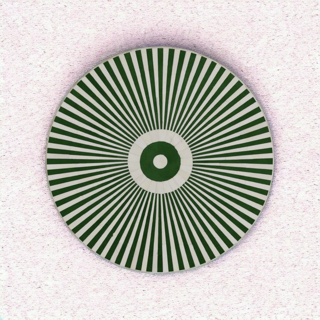 Luxury Handmade Bone Inlay Coffee Table | Geometric Black & White Accent Table | Artistic Inlay Furniture for Home Décor