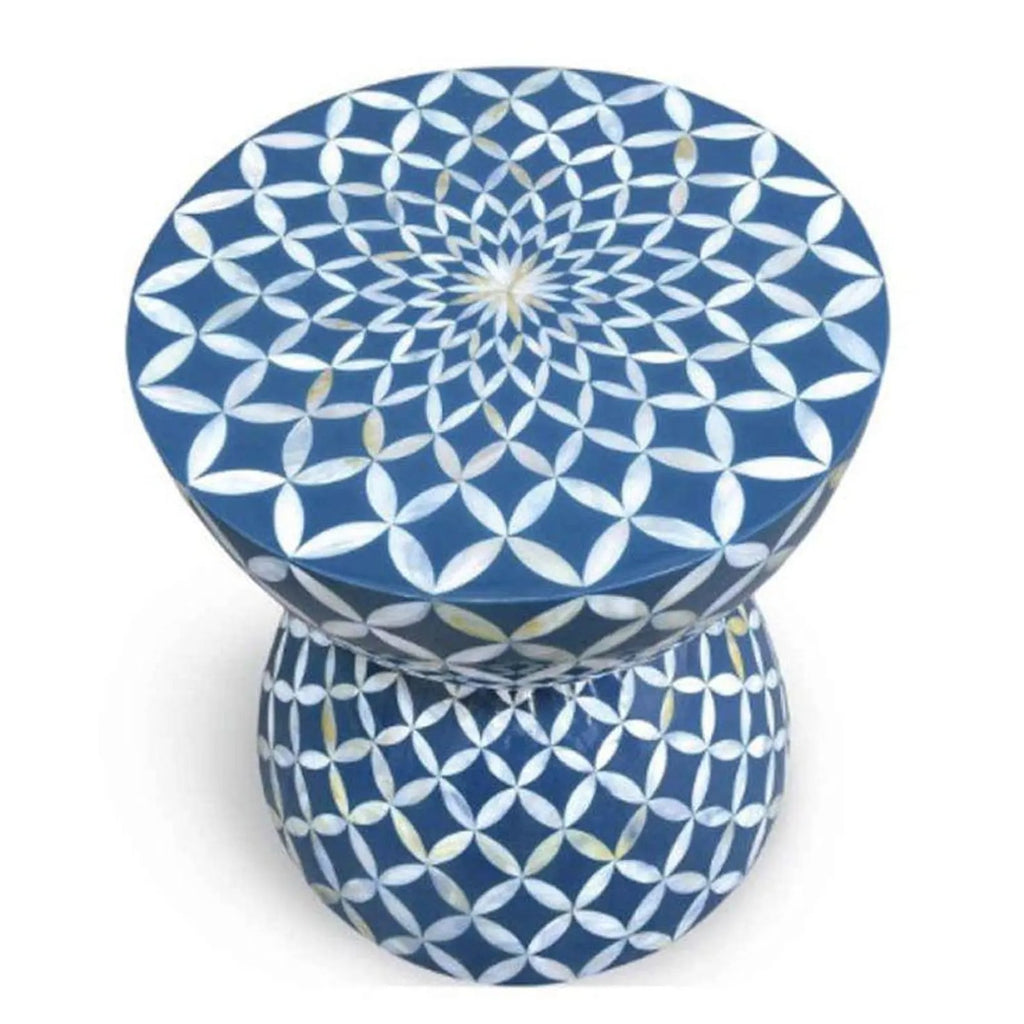 Modern MDF Resin Inlay Side Table | Unique Geometric Accent Table | Handmade Decorative Table for Home