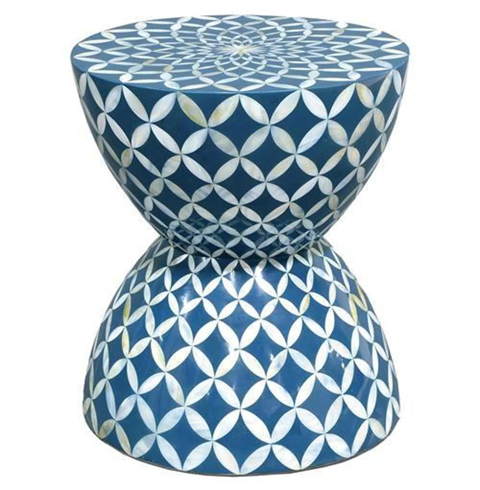Modern MDF Resin Inlay Side Table | Unique Geometric Accent Table | Handmade Decorative Table for Home