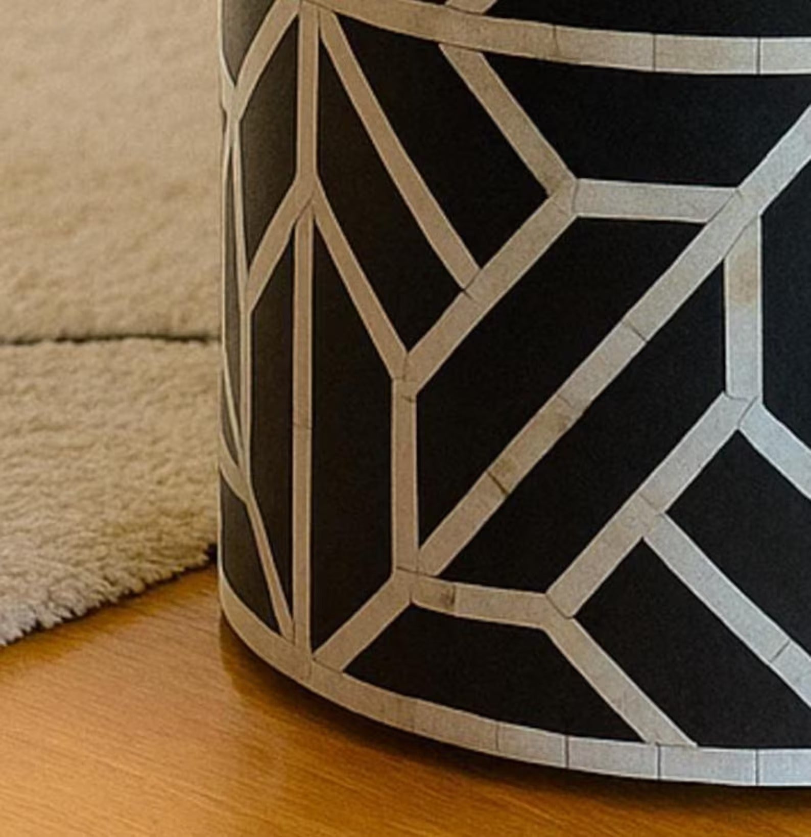 Handmade Bone Inlay Drum Table | Geometric Resin Side Table | Stylish Decorative Furniture for Living Room & Bedroom