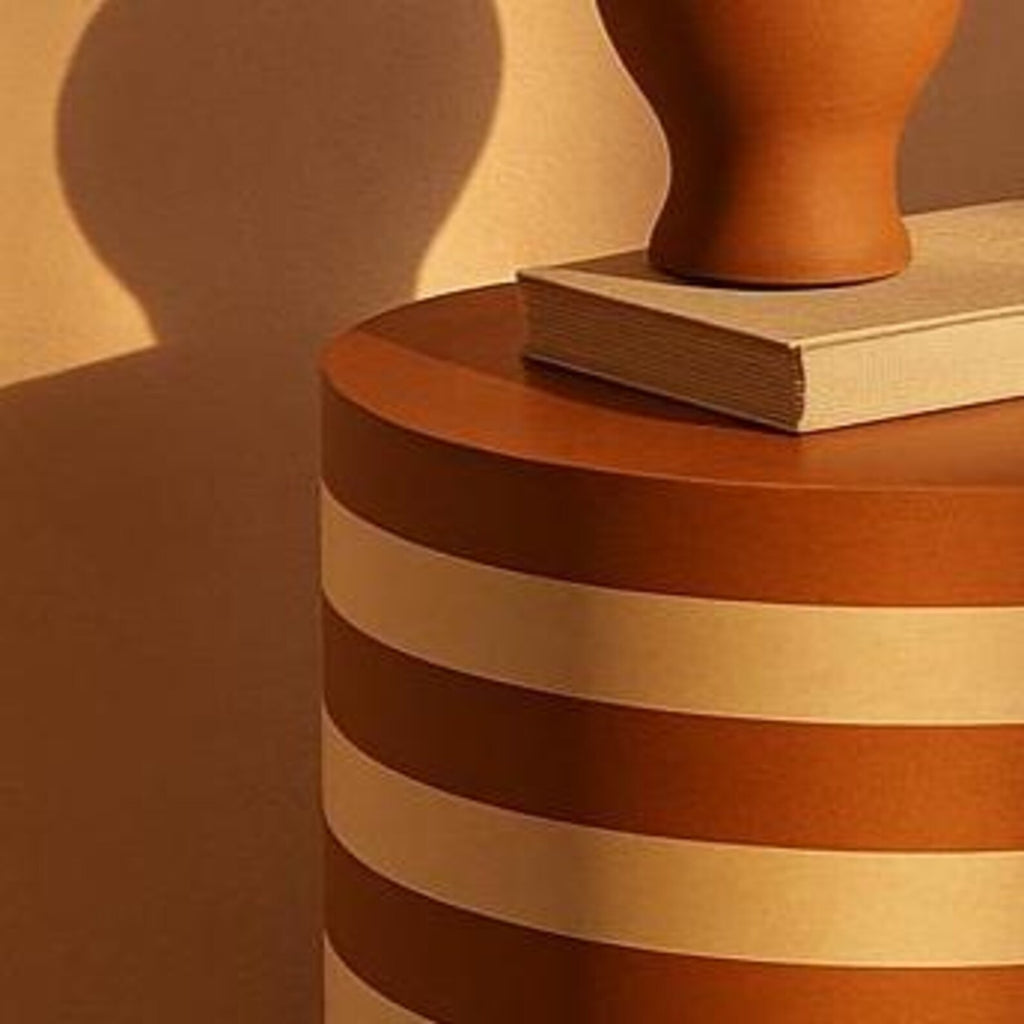 Handcrafted Striped Resin Accent Table | Modern Resin End Table for Living Room Styling | Designer Side Table