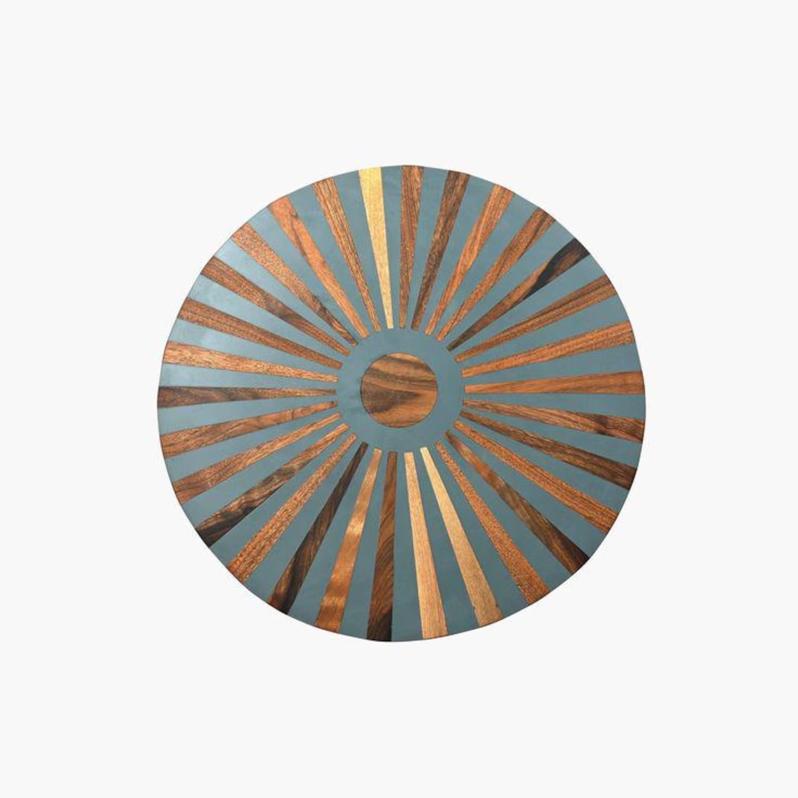 Moroccan Walnut Resin Inlay Side Table | Barrel-Shaped Handmade Accent Table | Contemporary Decorative Furniture Piece