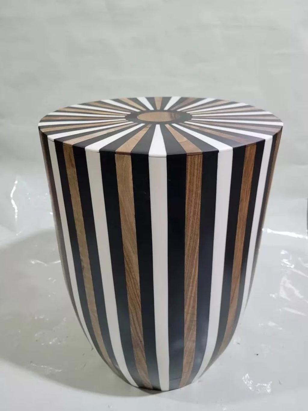 Handcrafted Wooden Resin Inlay Side Table | Modern Moroccan Accent Decor | Decorative Furniture for Home Styling