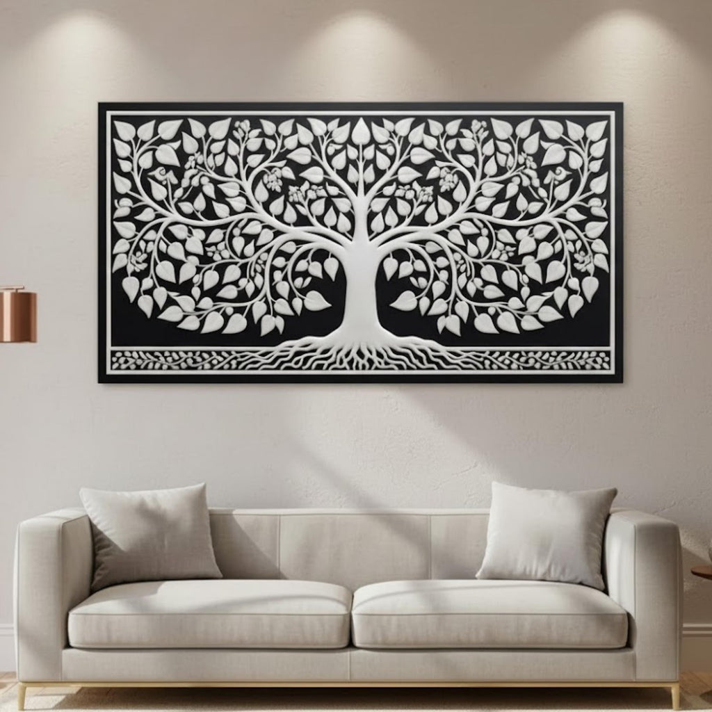 Bone Inlay Resin Wall Art | Tree of Life Design | Handmade Decorative Panel for Home Accent