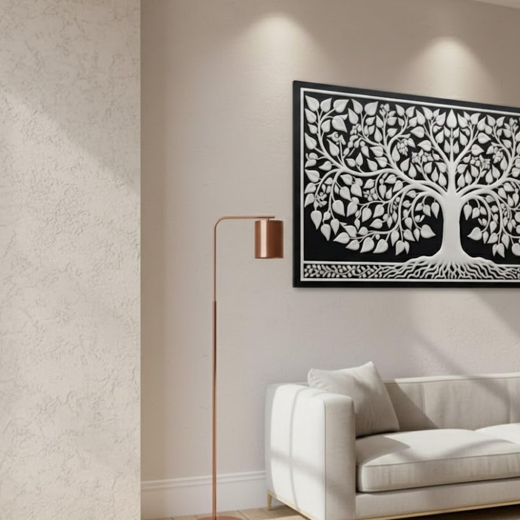 Bone Inlay Resin Wall Art | Tree of Life Design | Handmade Decorative Panel for Home Accent