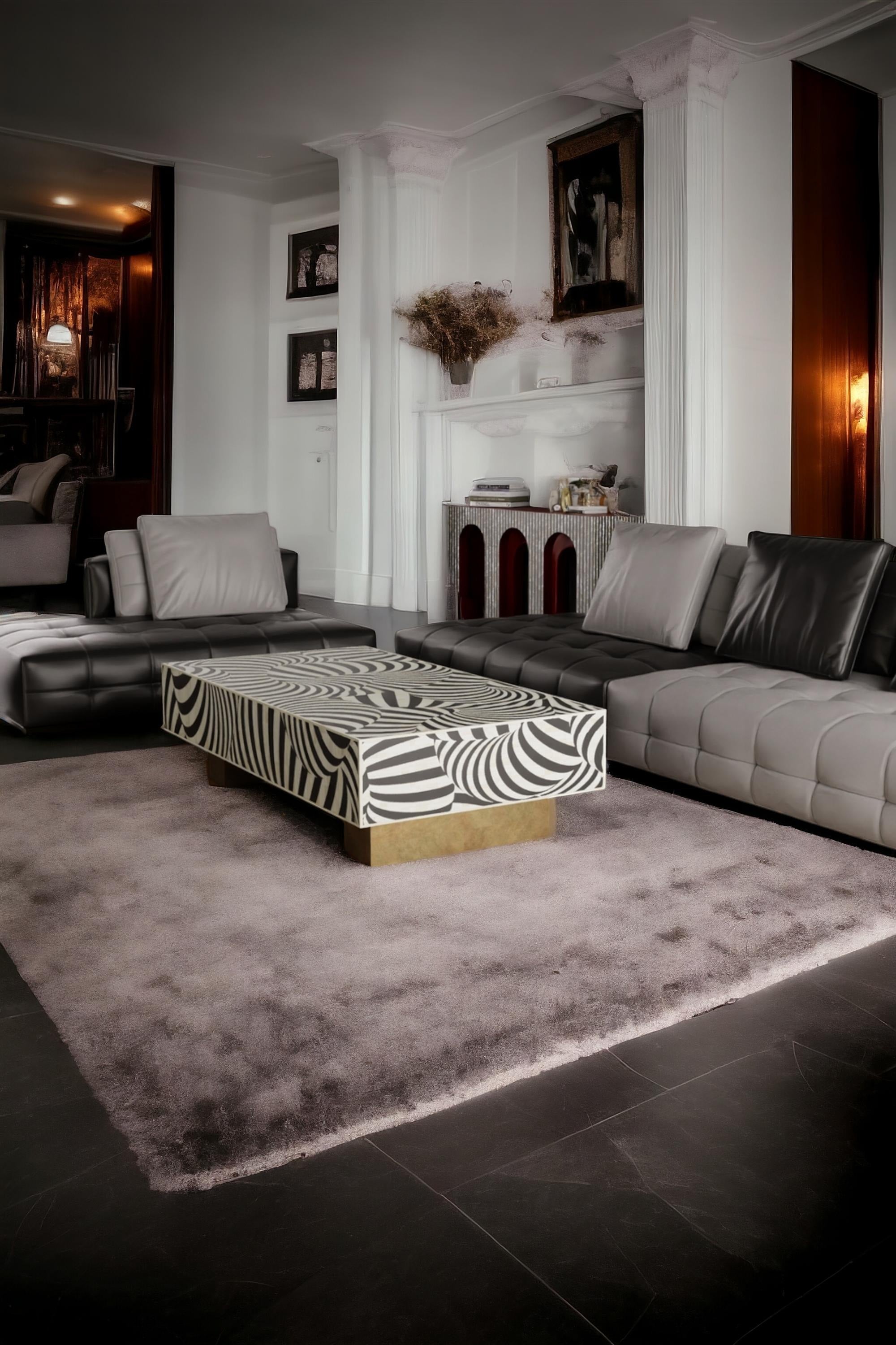 Boho Modern Resin Inlay Coffee Table | Handmade Center Table for Living Room Décor | Stylish Resin Inlay Furniture