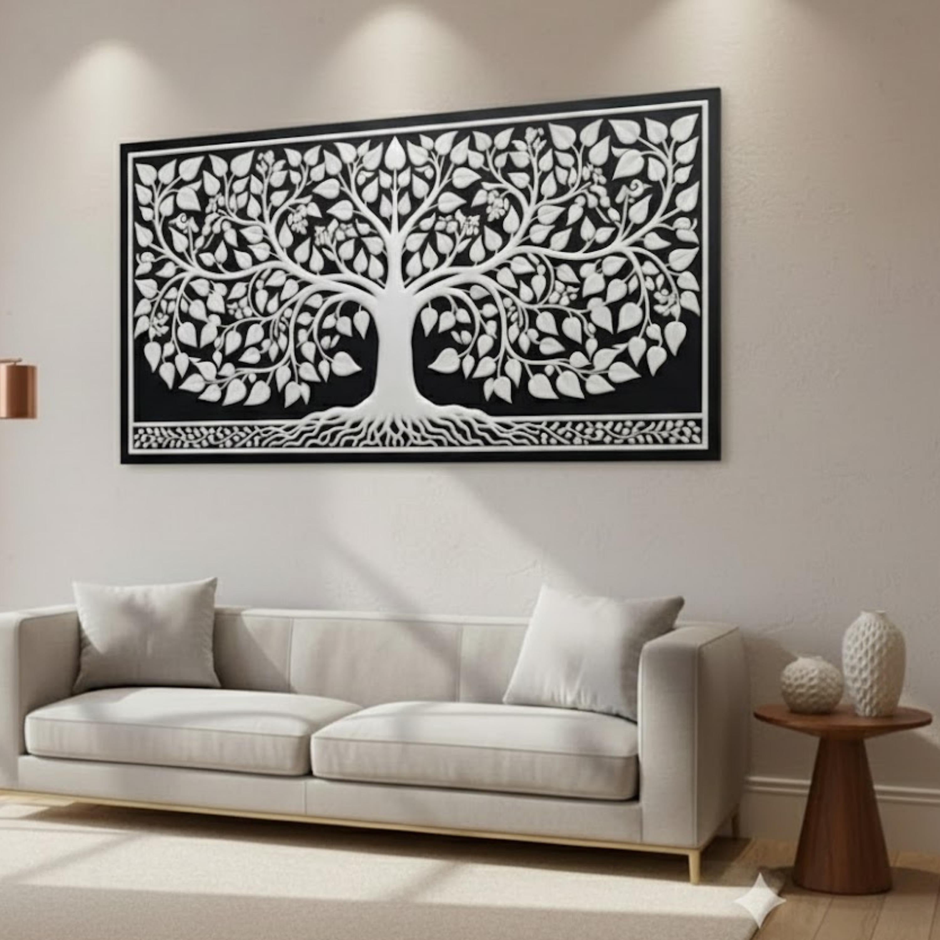 Bone Inlay Resin Wall Art | Tree of Life Design | Handmade Decorative Panel for Home Accent