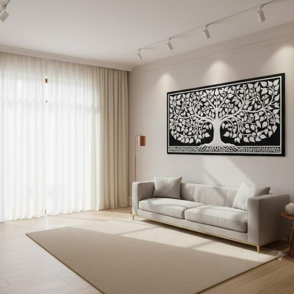 Bone Inlay Resin Wall Art | Tree of Life Design | Handmade Decorative Panel for Home Accent